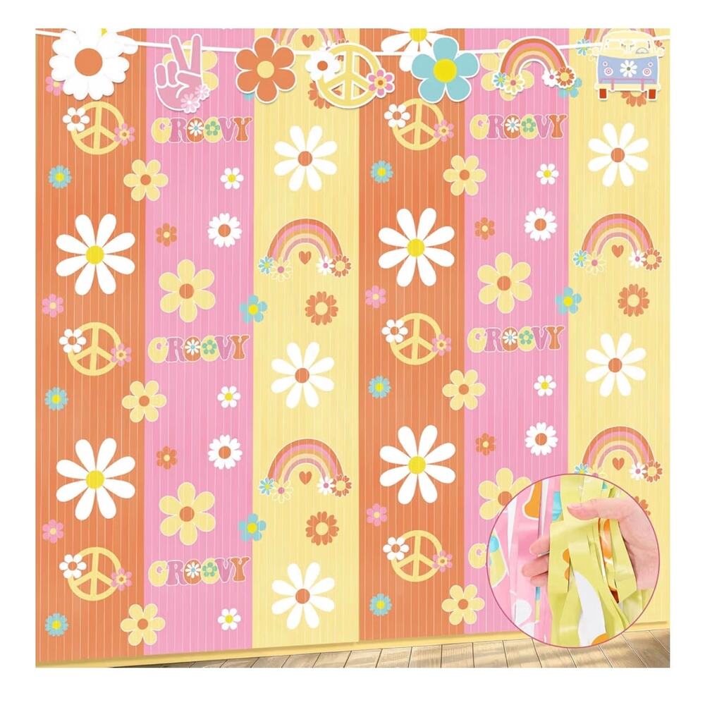 2 Pack Groovy Party Decoration 3.3 × 6.6 ft Two
Groovy Party Decorations Hippie